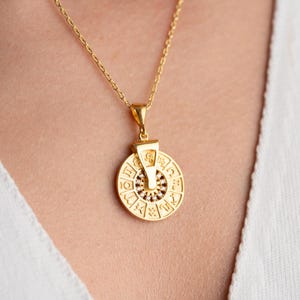 Collier horoscope Collier calendrier horoscope rotatif thème astrologique pendentif fidget carte de naissance breloque astrologique Collier roue astrologique du zodiaque