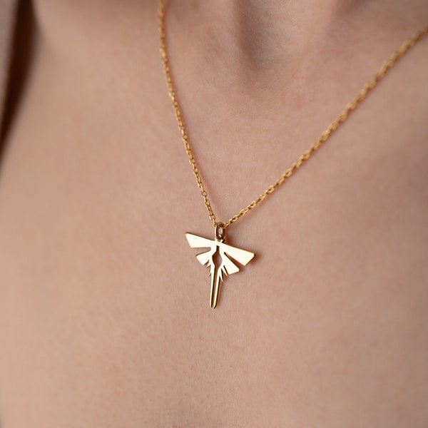 Firefly Necklace gold for women, Firefly Charm Pendant, Gamer Necklace, Cosplay Necklace, Movie Pendant, last of us jewelry