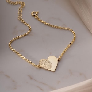 Personalisierter Fingerabdruck, Doppeltes Fingerabdruck-Armband, Doppel-Fingerabdruck-Armband, Sterlingsilber-Gedenkschmuck