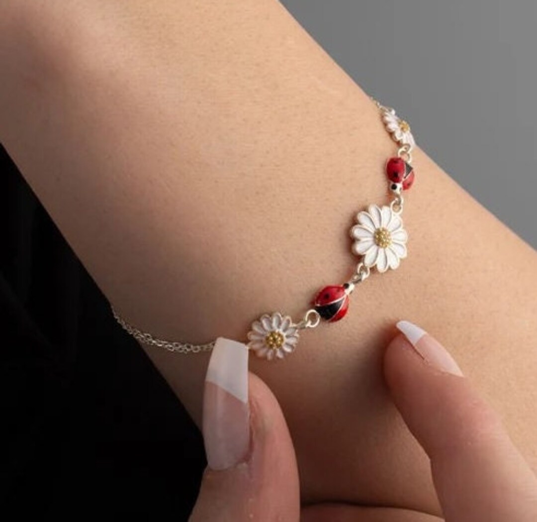 Silver Daisy Bracelets Flower Bracelet Daisy Bracelet Daily Etsy