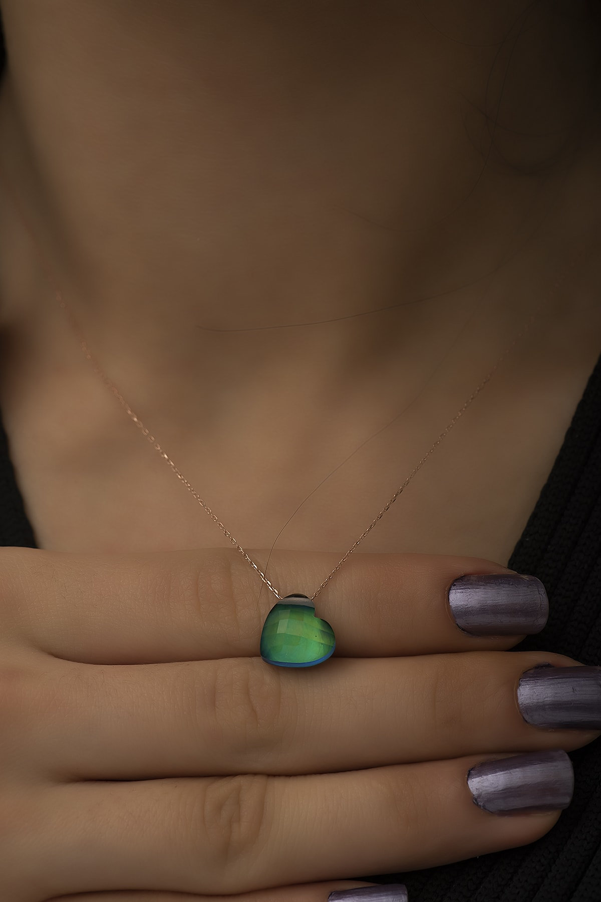 Silver Mood Necklace Color Change Necklace Changing Color Etsy