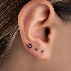 Love Knot Stud Earrings Silver, 4mm 5mm Dainty Knot Studs, Everyday Earrings, Minimalist Earrings, Gift for Her, Knot Earrings Silver