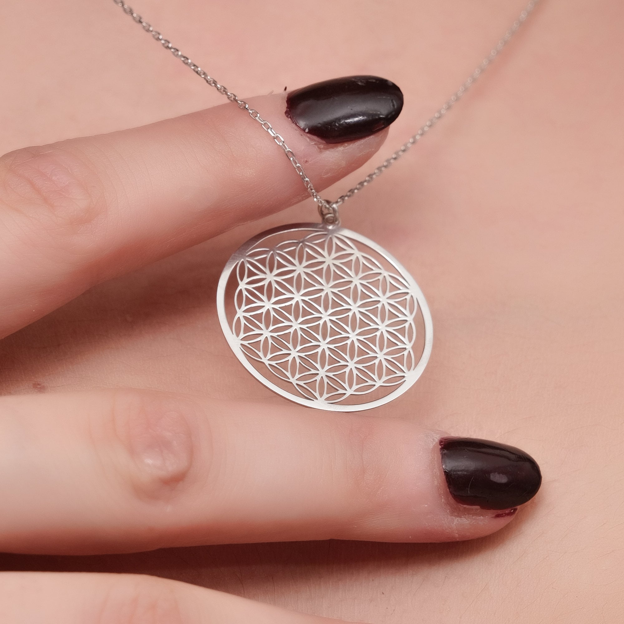 Flower of Life Necklace Flower of Life Sacred Geometry Etsy