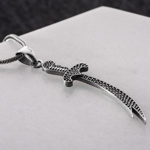 925 Silver Zulfiqar Necklace men Zulfiqar Sword Necklace men Sword Pendant Sword Charm Necklace Imam Ali Sword Necklace Shia Necklace