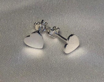 Silver minimalist heart stud earrings, Simple Heart Earrings Gold, Tiny heart studs, Simple stud earrings, Gift for wife