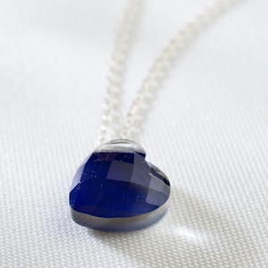 Silver Mood Necklace, Color Change Necklace, Changing Color Mood Stone, Heart Mood Pendant, 925 Sterling Silver Mood Necklace for her