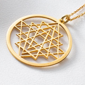 925 Silver Sri Yantra Necklace Sacred Geometry Necklace Ethnic Necklace Mandala Jewelry Talisman Pendant Shri Yantra Sri Yantra Pendant