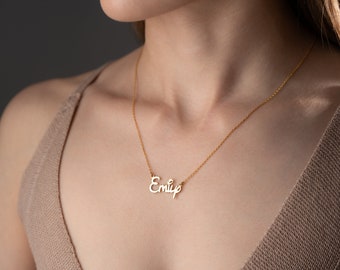 Gold Disney Font Name Necklace, Kids Name Necklace, Name Necklace With Disney Font, Gold Disney Name Necklace, Disney Necklace gift