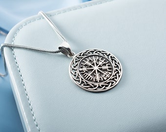925 Silver Vegvisir Necklace, Viking necklace, Norse Necklace, Viking jewelry, Viking Compass, Norse Runes Necklace, Protection amulet