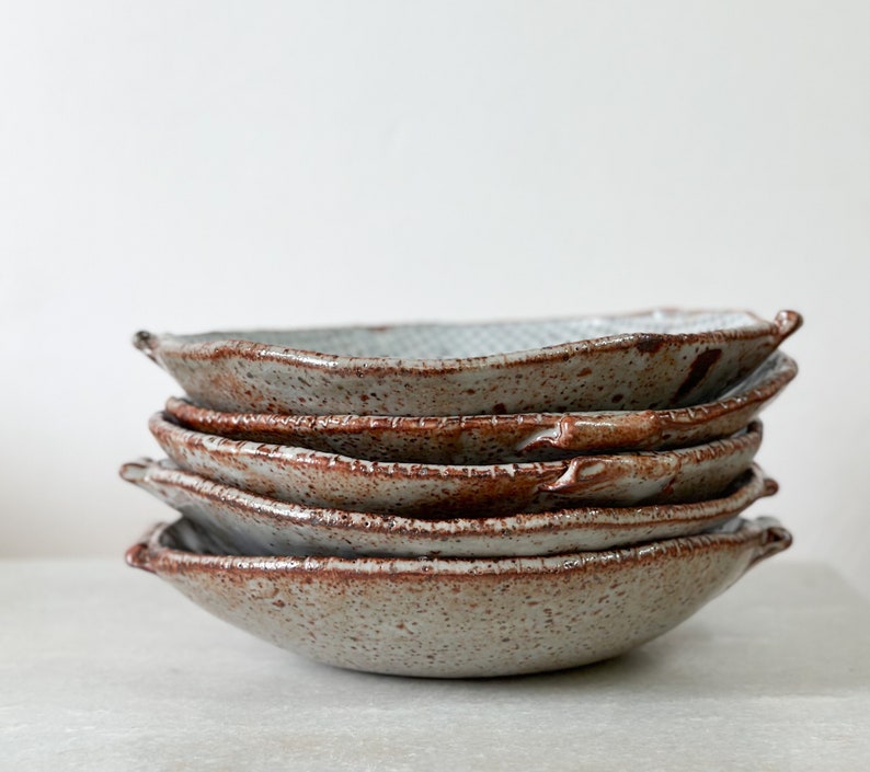 Hand-built Patterned Ceramic Bowl, Rustic, Pottery, Salad, Farmhouse Decor, Housewarming, Mothers' Day, Wedding Gift Bild 4