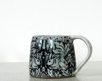 Black, white, star, coffee, tea, matcha, mug. Teacher gift, housewarming, handmade, rustic, charm, coffee cup.