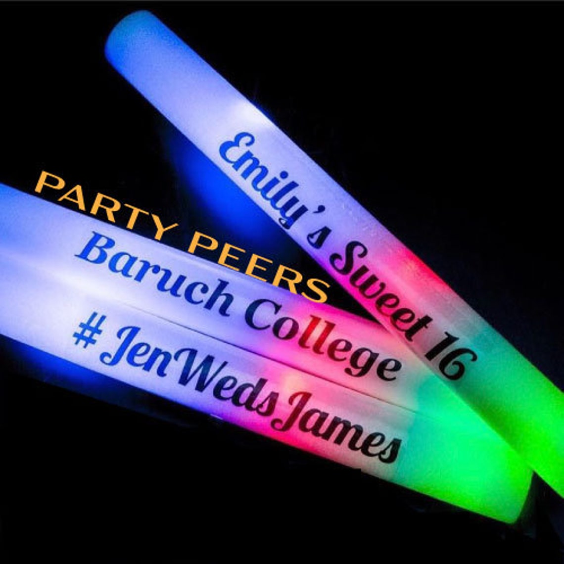 100 Custom Wedding Foam LED Glow Stick Batons Weddings Etsy