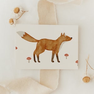 Postkarte Fuchs Pilze A6 Karte Kindergeburtstag Postkarte Kinder Postkarte Geburtstag Geburtstagskarte Geburtstagsgeschenk Mama Geschenkidee