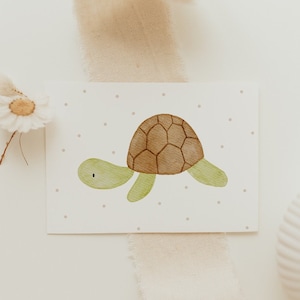 Minikarte Schildkröte A7 Minikarte kleine Karte kleine Postkarte Kinder Karte Geschenk Geschenkanhänger Geschenkverpackung Geschenkpapier