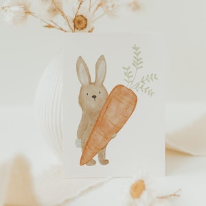 Minikarte Ostern Hase Möhre A7 | Minikarte kleine Karte kleine Postkarte Karte Geschenk Geschenkanhänger Geschenkverpackung Geschenkpapier