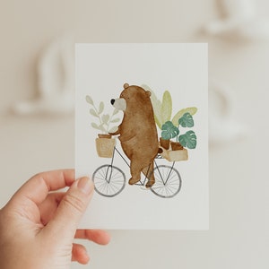 Postkarte Bär Fahrrad A6 Karte Kindergeburtstag Postkarte Kinder Postkarte Geburtstag Geburtstagskarte Geburtstagsgeschenk Mama Geschenkidee