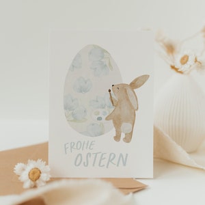 Postkarte Ostern Hase Osterei A6 Karte Ostern Postkarte Kinder Postkarte Geburtstag Geburtstagskarte Geburtstagsgeschenk Tier Karte