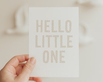 Postcard Hello Little One pink A6 card postcard children postcard birth Hello baby card for birth birth card for babies for birth