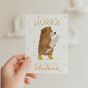 Postkarte Schulanfang Bär A6 Karte Kindergeburtstag Postkarte Kinder Postkarte Geburtstag Geburtstagskarte Geburtstagsgeschenk