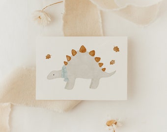 Minikaart herfst dinosaurus A7 | Minikaart, kleine kaart, kleine ansichtkaart, kinderkaart, cadeau, cadeaulabel, cadeauverpakking, inpakpapier