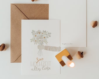 Postkarte Hochzeit Blumenstrauß A6  Karte Kindergeburtstag Postkarte Kinder Postkarte Geburtstag Geburtstagskarte Geburtstagsgeschenk