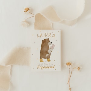 Postkarte Krippenkind Bär A6 Karte Kindergeburtstag Postkarte Kinder Postkarte Geburtstag Geburtstagskarte Geburtstagsgeschenk