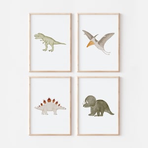 Posterset Dinosaurier A4 Kinderposter Poster Kinderzimmer Poster Baby Geschenk Junge Poster Kinder Dinoposter Deko Kinderzimmer Dino