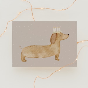 Weihnachtskarte Dackel Kranz A6 | Postkarte Weihnachten Karte Weihnachtskarte aquarell gemalte Weihnachtskarten Set Weihnachtsgeschenk