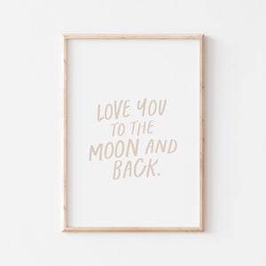 Poster Love you to the moon A4 children's poster poster children's room poster baby gift girl gift boy poster children animal poster