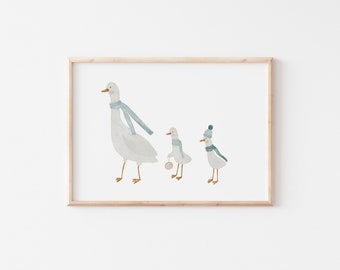 Christmas poster geese A4 children's poster children's room decoration Christmas poster Christmas gift poster children's Christmas decoration