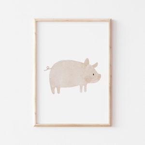 Poster Schwein Bauernhof A4 & A3 Kinderposter Poster Schwein Kinderzimmer Poster Baby Geschenk Junge Poster Kinder Tierposter Bauerhoftiere
