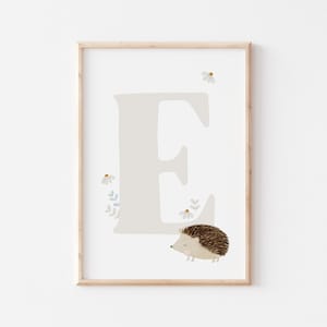 Letter poster E A4 Children's poster Poster children's room Poster baby Gift girl Gift boy Poster children Animal poster