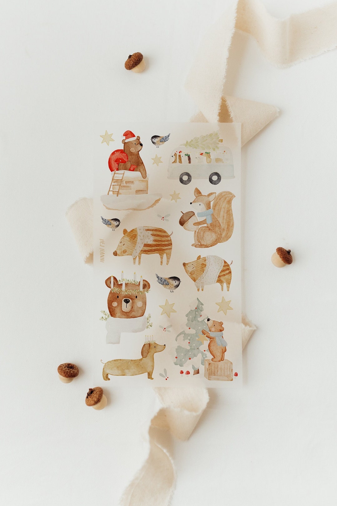 Bügelbilderset Weihnachtstiere 14x25cm Bügelpatches Bilder zum