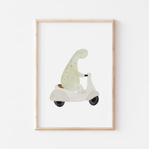 Poster Dino Moped A4 children's poster poster children's room poster baby gift girl gift boy poster children animal poster