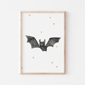 Poster Fledermaus A4 Kinderposter Poster Kinderzimmer Poster Baby Geschenk Mädchen Geschenk Junge Poster Kinder Tierposter