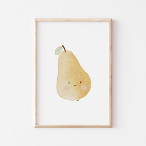 Poster pear A4 children's poster poster children's room poster baby gift girl gift boy poster children animal poster fruit poster