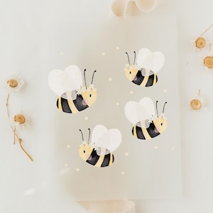 Bügelbild Bienen weiß einzelnes Bügelbild groß Bügelpatches Bilder zum aufbügeln Aufnäher Patches Bügelbild Jungs Bügelbild Hej Hanni