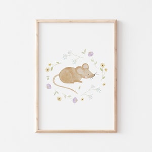 Poster Mouse A4 Children's Poster Children's Room Poster Baby Gift Girl Gift Boy Poster Children Animal Poster