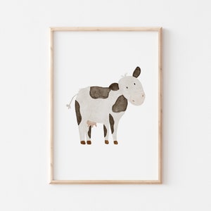 Poster Kuh Bauernhof A4 & A3 Kinderposter Poster Kuh Kinderzimmer Poster Baby Geschenk Mädchen Geschenk Junge Poster Kinder Bauernhoftiere