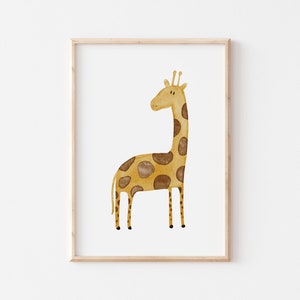 Poster Giraffe A4 Kinderposter Poster Kinderzimmer Poster Baby Geschenk Mädchen Geschenk Junge Poster Kinder Tierposter