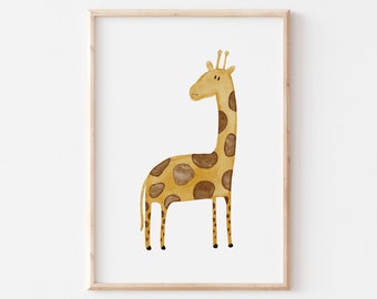 Poster Giraffe A4 & A3 Children's Poster Children's Room Poster Baby Gift Girl Gift Boy Poster Children Animal Poster