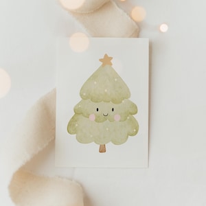 Minikaart Kerstboom A7 | Ansichtkaart Kerstkaart Kerstkaart familie Kerstcadeau kinderen meisje jongen kaart