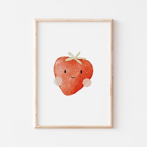 Poster strawberry A4 children's poster poster children's room poster baby gift girl gift boy poster children animal poster