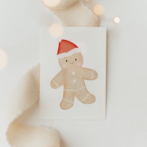 Minikarte Weihnachten Lebkuchenmann A7 | Postkarte Weihnachten Karte Weihnachtskarte Familien Weihnachtsgeschenk Kinder