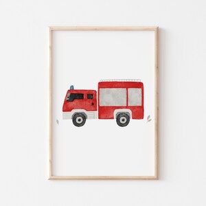 Poster Feuerwehr A4 Kinderposter Poster Kinderzimmer Poster Baby Geschenk Mädchen Geschenk Junge Poster Kinder Tierposter