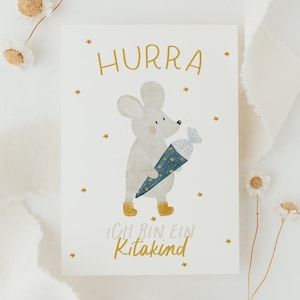 Postkarte Kitakind Maus A6 Karte Kindergeburtstag Postkarte Kinder Postkarte Geburtstag Geburtstagskarte Geburtstagsgeschenk Kindergarten
