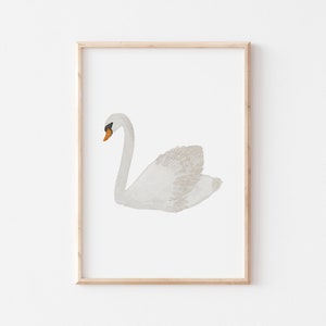 Poster Schwan A4 Kinderposter Poster Kinderzimmer Poster Baby Geschenk Mädchen Geschenk Junge Poster Kinder Tierposter
