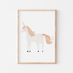 Poster Einhorn orange A4 Kinderposter Poster Kinderzimmer Poster Geschenk Poster Kinder Einhornposter Deko Kinderzimmer Poster