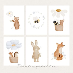 Postkartenset Frühlingkarten A6 Postkartenset Frühling Deko Ostern Postkarte Kinder Postkarte Geburtstag Geburtstagskarte