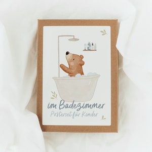 Routinekaarten badkamer A5/A6 routinekaarten voor kinderen leerposter kinderposter dressing badkamerposter kinderbadkamerdecoratie badkamer kinderen